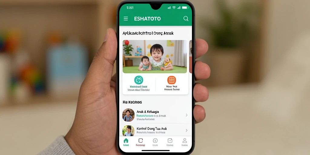 Antarmuka ESHATOTO yang intuitif untuk kontrol orang tua.