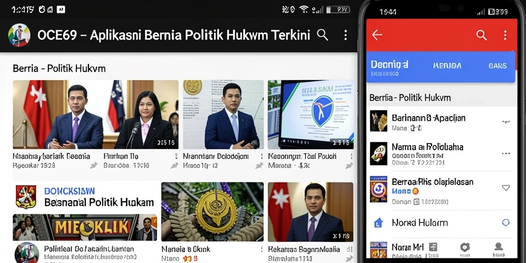 Antarmuka OCE69 yang sederhana dan informatif untuk berita Politik Hukum.
