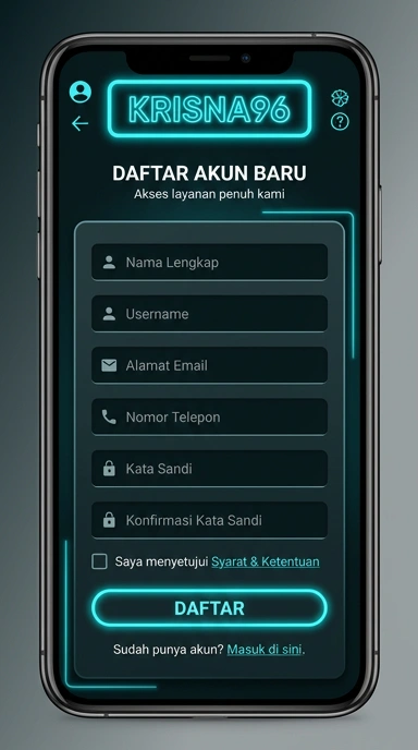Tampilan halaman daftar krisna96
