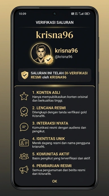 Tampilan kanal resmi krisna96